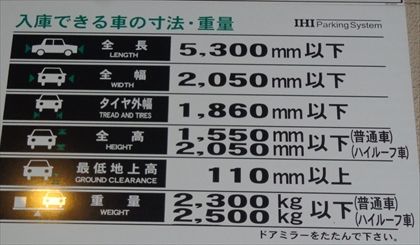 ハイルーフ¥43,000／普通車¥38,000